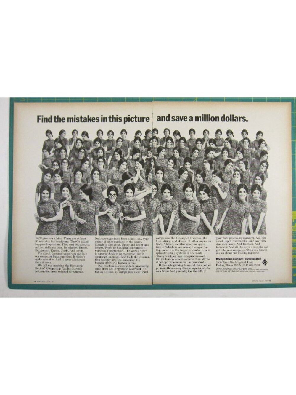 Print Ad Find The Mistakes In Picture Save Million Dollars 2 PG Recognition 1968